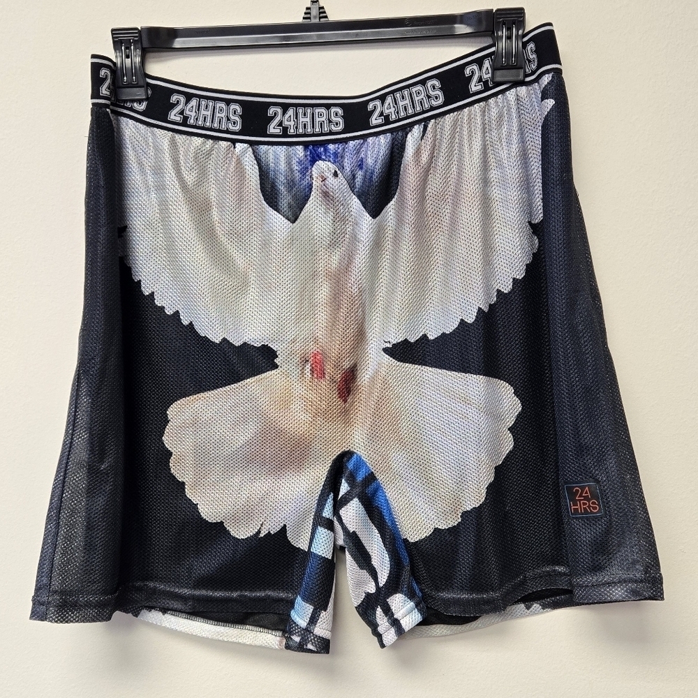 24HRS Wonderland Photo Print Mesh Basketball shorts Black L